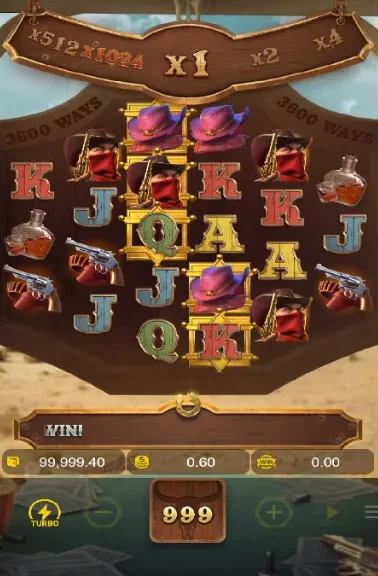 Wild Bounty Showdown base game with gold framed symbols on the middle reels